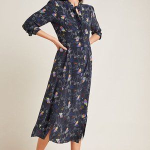 Salma Silk Handprints Shirtdress by Zakee Shariff